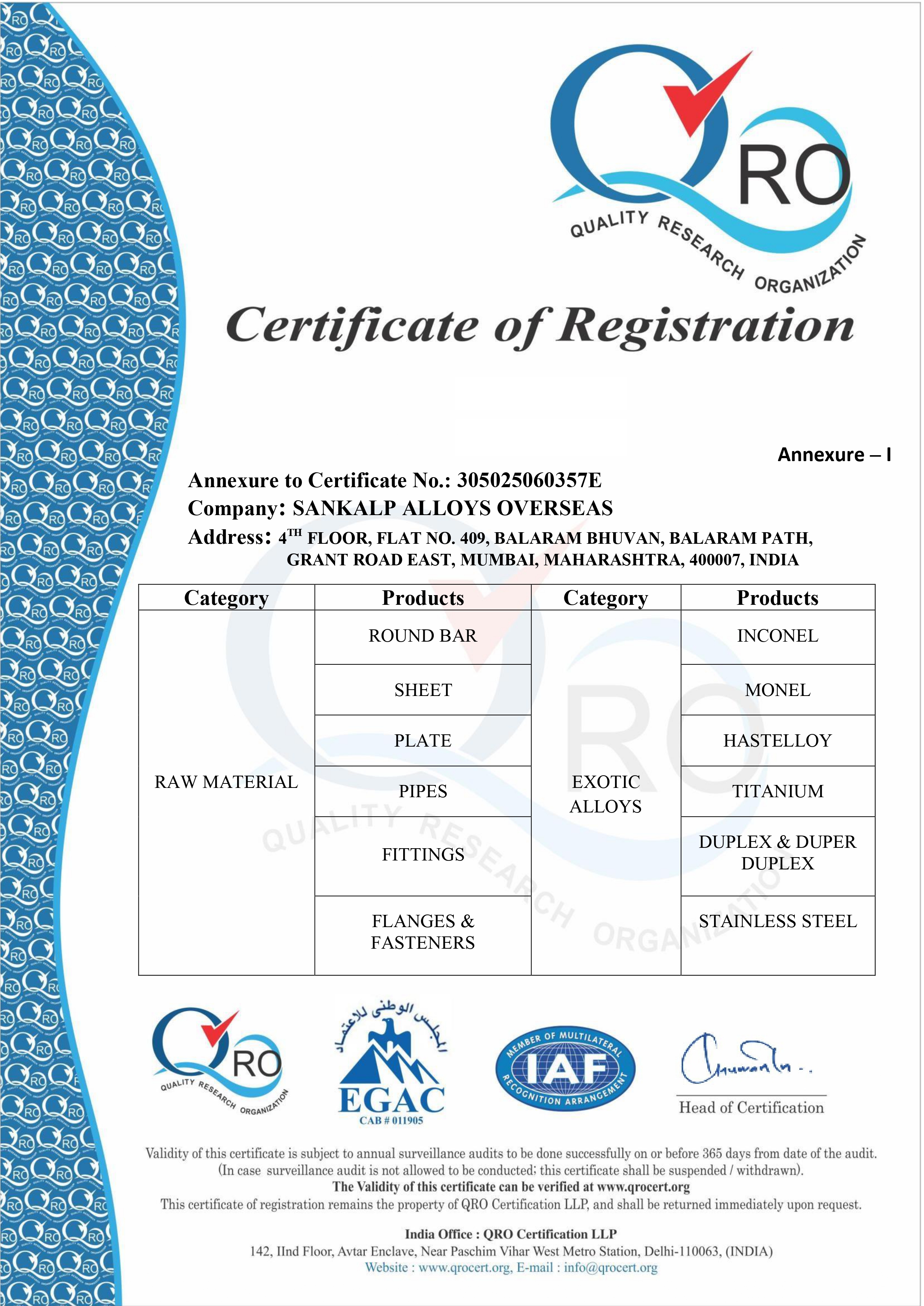 ISO 14001 Certificate Page 2